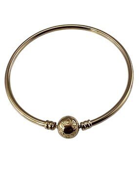 Pandora 14K Yellow Gold Bangle Charm Bracelet #25237